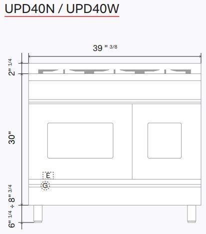 Ilve UPD40FWMPWHLP Professional Plus Ii 40 Inch Dual Fuel Liquid Propane Freestanding Range In White With Trim