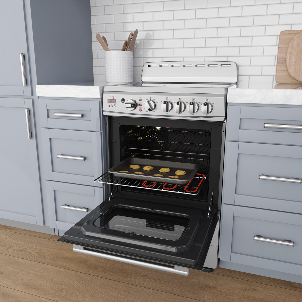 Avanti CERU240P3S Avanti 24-Inch Freestanding Electric Range With Ceramic Glass Cooktop And Digital Timer, In Stainless Steel (Ceru240P3S)