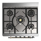 Ilve UM30QNR3WHB Ilve Um30Qnr3Whb Majestic Iii 30 Inch Dual Fuel Range With 5 Black Brass Burners, Dual Function Burner Up To 25,000 Btu (Natural Gas, Solid Door, White, Burnished)