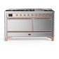 Ilve UM60FQNR3SSPLP Ilve Um60Fqnr3Ssplp Majestic Iii 60 Inch Dual Fuel Range With 9 Burners And Griddle, Dual Function Burner Up To 25,000 Btu (Liquid Propane, Solid Door, Stainless Steel, Copper)