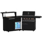 Forno FODKT2582BLK Forno All Aperto 62,600 Btu Bbq, 3 Stainless Steel Burners, Infrared Burners, Sink Module, Black Sintered Stone Countertops, Bar And Beverage Center