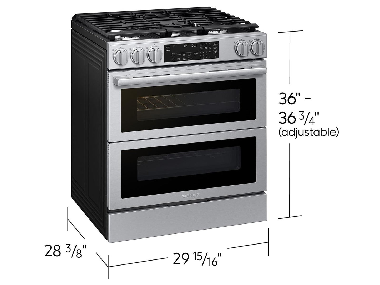 Samsung NSG90H60DRAA Bespoke Smart Slide-In Gas Range Flex Duo™ Oven Pro Style Design Dual True Convection