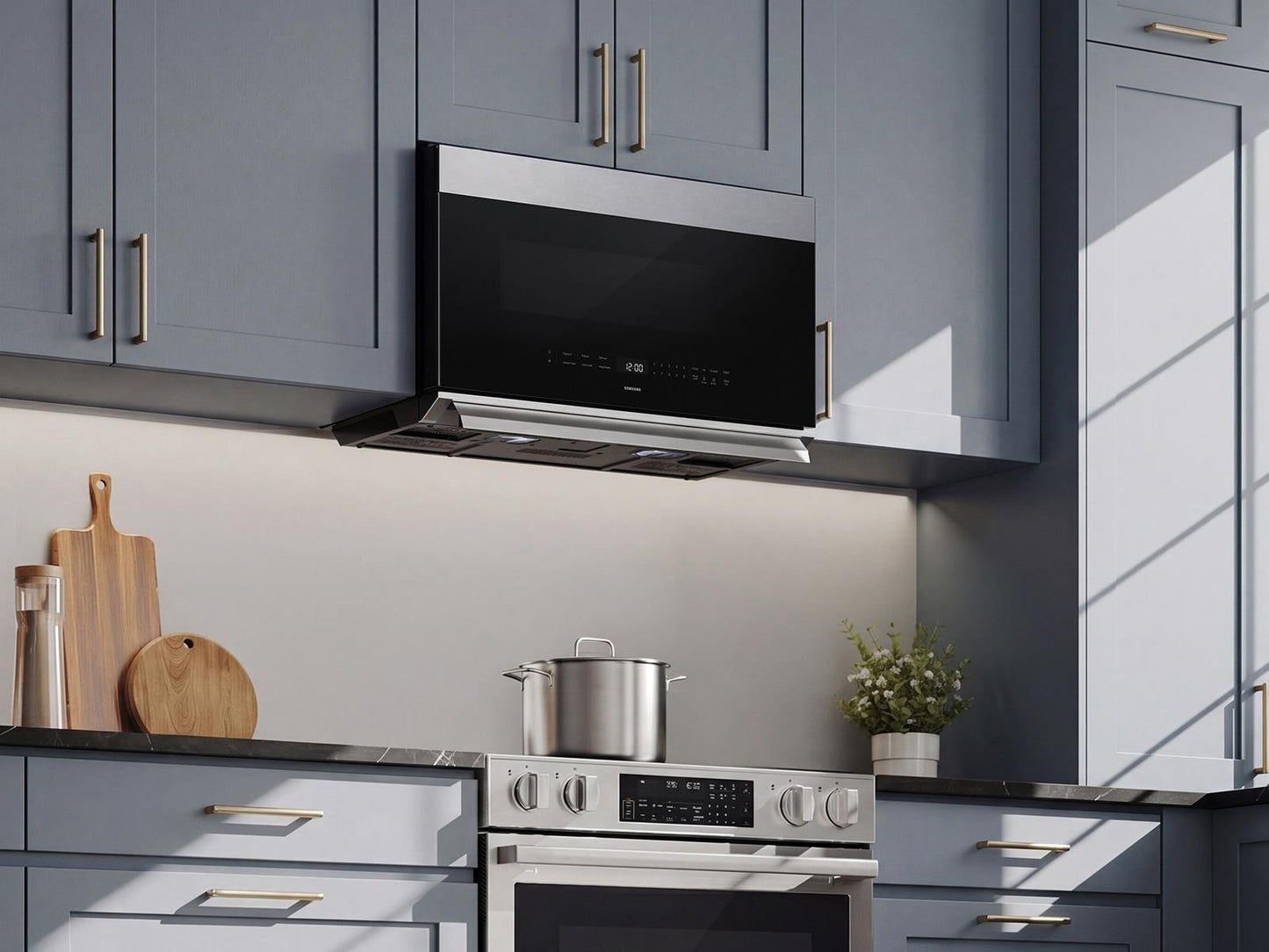 Samsung ME80H2160R Bespoke Over-The-Range Microwave Dualvent Technology Auto Connectivity 500 Cfm