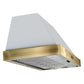 Forno FRHWM507848WHT Forno Vittorio 48-Inch Wall Mount Range Hood, White With Antique Brass Trim, 424 Cfm Airflow, Dishwasher-Safe Baffle Filters, Remote Control, 3-Speed Fan, Bright Led Lighting