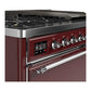 Ilve UM48FQNR3BUCLP Ilve Um48Fqnr3Buclp Majestic Iii 48 Inch Dual Fuel Range With 8 Burners And Griddle, Dual Function Burner Up To 25,000 Btu (Liquid Propane, Solid Door, Burgundy, Chrome)