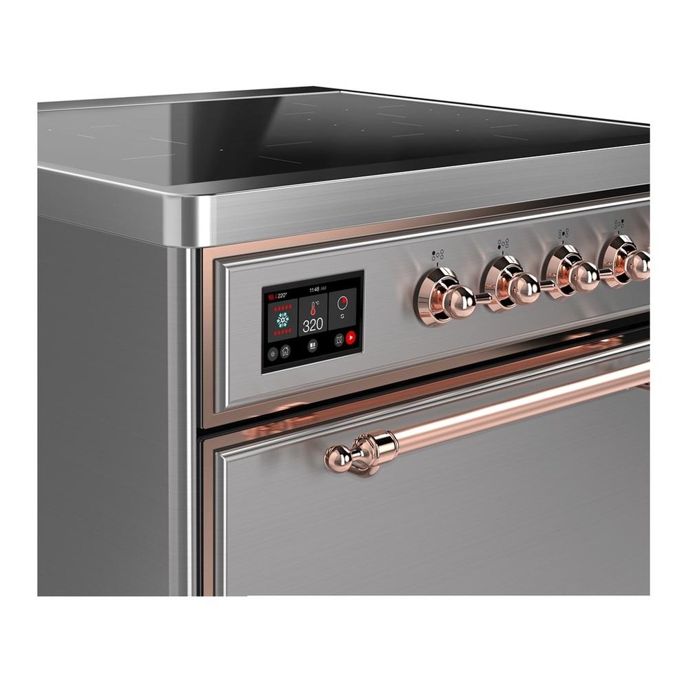 Ilve UMIB30QNR3SSP Ilve Umib30Qnr3Ssp Majestic Iii 30 Inch Induction Range With 4 Elements, 4 Cu. Ft. Oven Capacity (Solid Door, Stainless Steel, Copper)