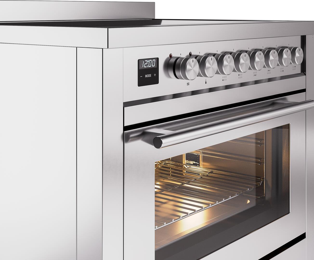 Ilve UPI366WMPSS Professional Plus Ii 36 Inch Electric Freestanding Range In Stainless Steel With Trim