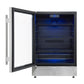 Forno FWCDR666524S Forno Frescolino 24 Inch Beverage Cooler, Stainless Steel, With Led Lighting, Triple Glass Door, 188 Can Capacity, Built-In Or Freestanding