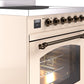 Ilve UPI304NMPAWB Nostalgie Ii 30 Inch Electric Freestanding Range In Antique White With Bronze Trim