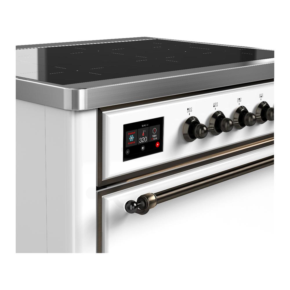 Ilve UMIB36QNR3WHB Ilve Umib36Qnr3Whb Majestic Iii 36 Inch Induction Range With 6 Elements, 3.5 Cu. Ft. Total Oven Capacity (Solid Door, White, Burnished)