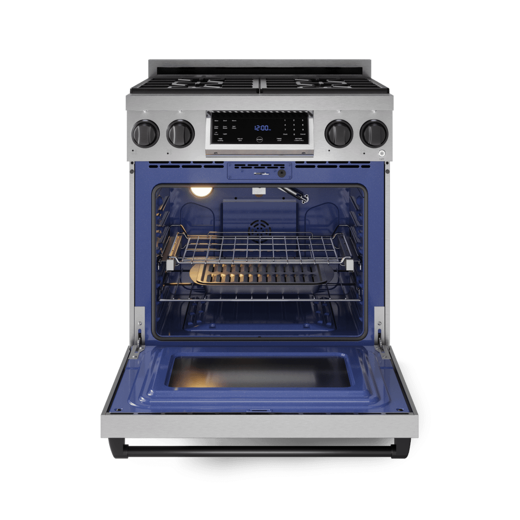 Thor Kitchen RSG30BLK 30 Inch Professional Gas Range With Tilt Panel Touch Control In Stainless Steel/Black Gordon Ramsay Series - Rsg30-Blk