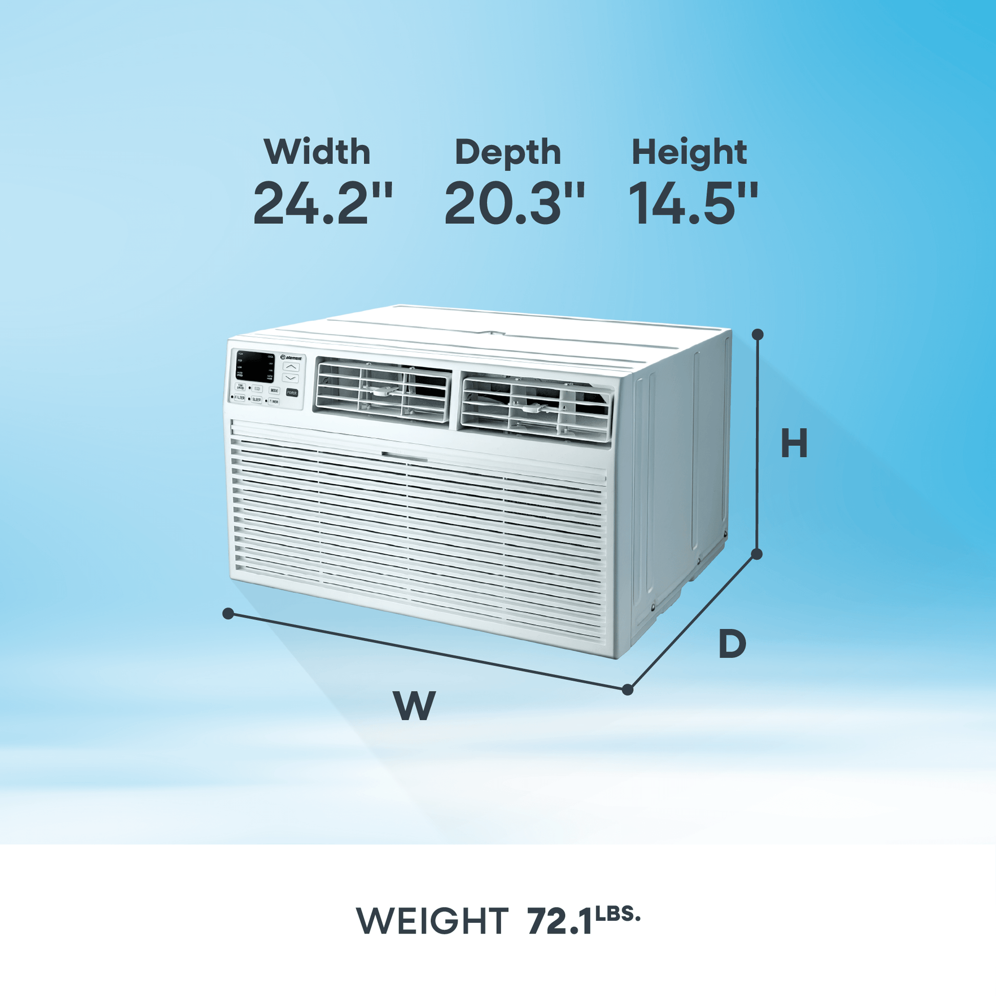 Element Appliance ETTW14EV Element Through-The-Wall 14,000 Btu 230V Air Conditioner - White (Ettw14Ev)