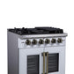 Forno FFSGS646030WHT Forno Capriasca 30-Inch White Freestanding French Door Gas Range, 4 Burners, Convection Oven, Energy Efficient