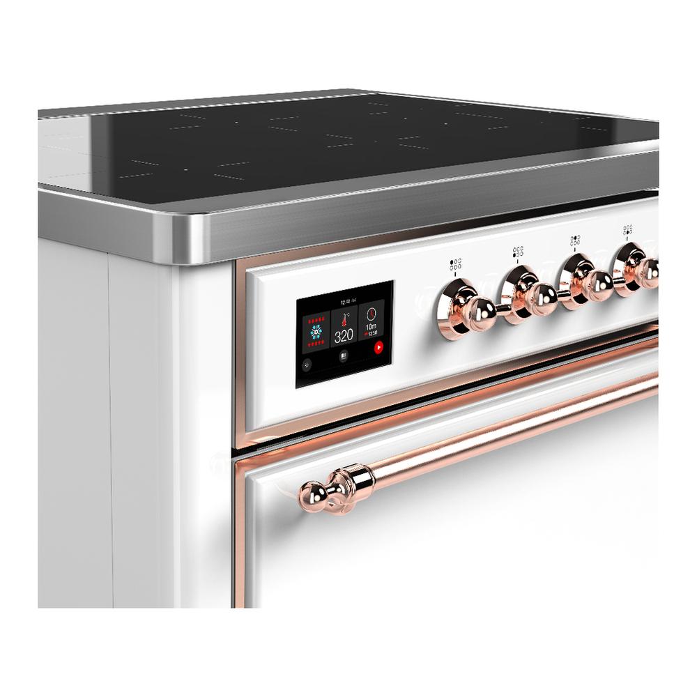 Ilve UMIB36QNR3WHP Ilve Umib36Qnr3Whp Majestic Iii 36 Inch Induction Range With 6 Elements, 3.5 Cu. Ft. Total Oven Capacity (Solid Door, White, Copper)