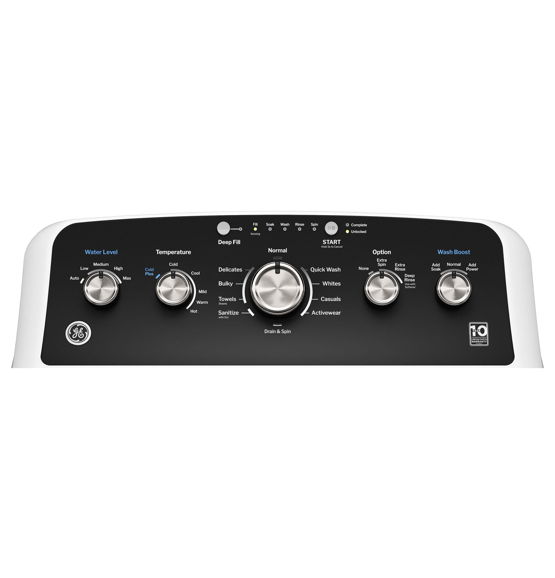 Ge Appliances GTW480ASWWB Ge® 4.6 Cu. Ft. Capacity Washer With Stainless Steel Basket,Cold Plus And Wash Boost​