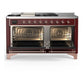 Ilve UM60FSNR3BUP Ilve Um60Fsnr3Bup Majestic Iii 60 Inch Dual Fuel Range With 7 Burners, Griddle And French Top, Dual Function Burner With Up To 25,000 Btu (Natural Gas, Triple Glass Door, Burgundy, Copper)
