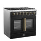 Forno FFSGS635636BLK Forno Galiano 36-Inch Freestanding French Door Dual Fuel Range Black