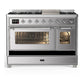 Ilve UM48FNR3SSCLP Ilve Um48Fnr3Ssclp Majestic Iii 48 Inch Dual Fuel Range With 8 Burners And Griddle, Dual Function Burner Up To 25,000 Btu (Liquid Propane, Triple Glass Door, Stainless Steel, Chrome)
