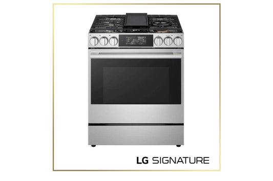 Lg LSGU6339X Lg Signature 6.3 Cu. Ft. Smart Gas Slide-In Range With Dynamic Probake Convection®, Air Fry, Air Sous Vide, Pizza Mode And Ai Gourmet Camera