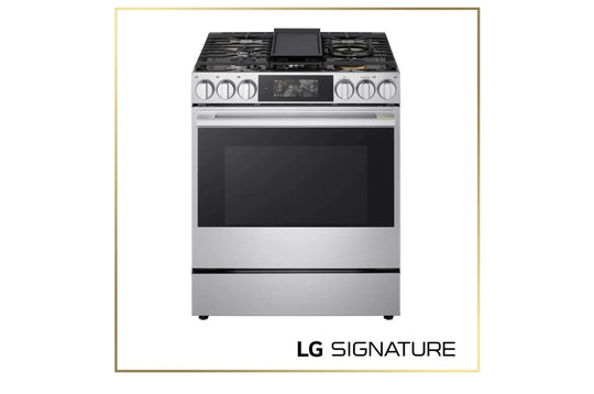 Lg LSGU6339X Lg Signature 6.3 Cu. Ft. Smart Gas Slide-In Range With Dynamic Probake Convection®, Air Fry, Air Sous Vide, Pizza Mode And Ai Gourmet Camera