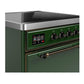 Ilve UMIB30QNR3EGB Ilve Umib30Qnr3Egb Majestic Iii 30 Inch Induction Range With 4 Elements, 4 Cu. Ft. Oven Capacity (Solid Door, Emerald Green, Burnished)