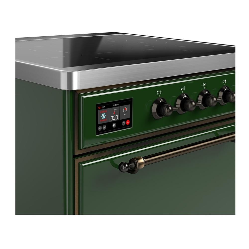 Ilve UMIB30QNR3EGB Ilve Umib30Qnr3Egb Majestic Iii 30 Inch Induction Range With 4 Elements, 4 Cu. Ft. Oven Capacity (Solid Door, Emerald Green, Burnished)