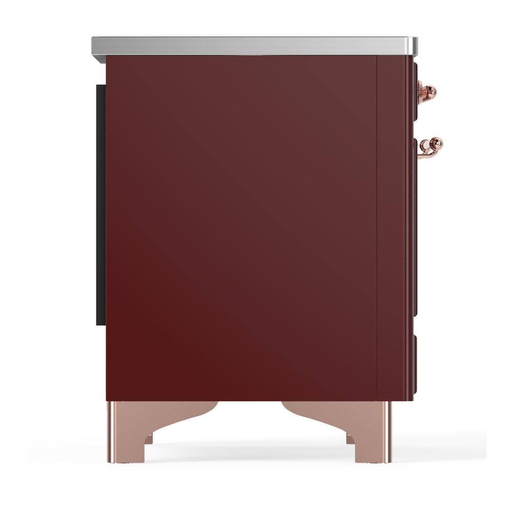 Ilve UMDIB40QNR3BUP Ilve Umdib40Qnr3Bup Majestic Iii 40 Inch Induction Range With 6 Elements, 3.82 Cu. Ft. Total Oven Capacity (Solid Door, Burgundy, Copper)