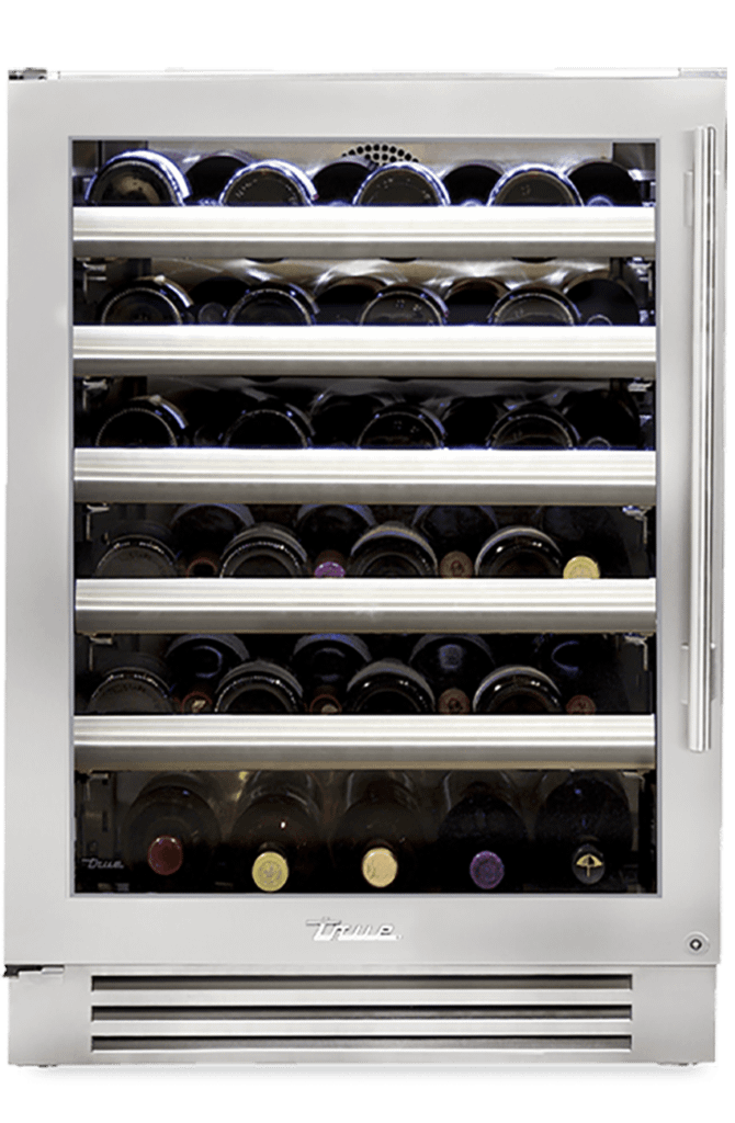 True Caliber TWC24LSGC 24 Inch Undercounter Wine Cabinet - Zone: Single, Door: Stainless Glass - Stainless Steel Finish, Stainless Steel Hardware, Left Hinge