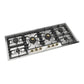 Ilve UHCPT125NSSGLP Ilve Uhcpt125Nssglp Nostalgie Ii 48 Inch Built-In Gas Cooktop With Total Black Brass Burners, In Stainless Steel (6 Sealed Burners, Liquid Propane, Brass)