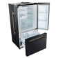 Forno FFFFD178336BLK Forno Rivello 36 Inch French Door Refrigerator In Black With Antique Brass, Internal Water Dispenser, Filtered Ice, Adjustable Shelves, Energy Star Certified