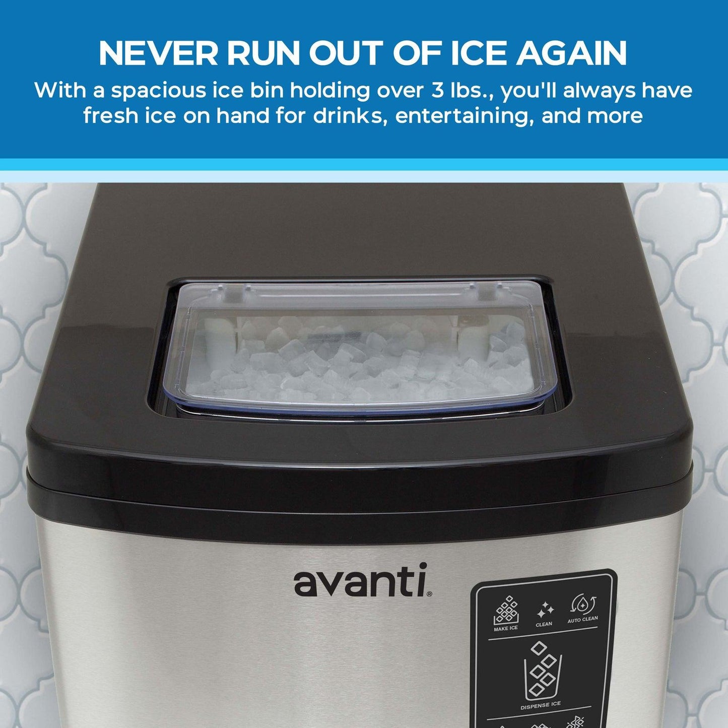 Avanti NIMDTS3326SIS Avanti Digital Nugget Ice Maker With Dispenser