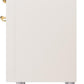 Ilve UPI366NMPAWG Nostalgie Ii 36 Inch Electric Freestanding Range In Antique White With Brass Trim