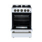 Forno FFSGS627224WHT Forno Breno 24 Inch Freestanding Gas Range In White With Antique Brass, Compact Design
