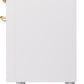 Ilve UPI366NMPWHG Nostalgie Ii 36 Inch Electric Freestanding Range In White With Brass Trim