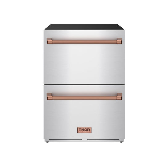Thor Kitchen RZ24URSG 24 Inch Undercounter Built-In / Freestanding Drawer Freezer - Stainless Steel/Rose Gold Gordon Ramsay Series