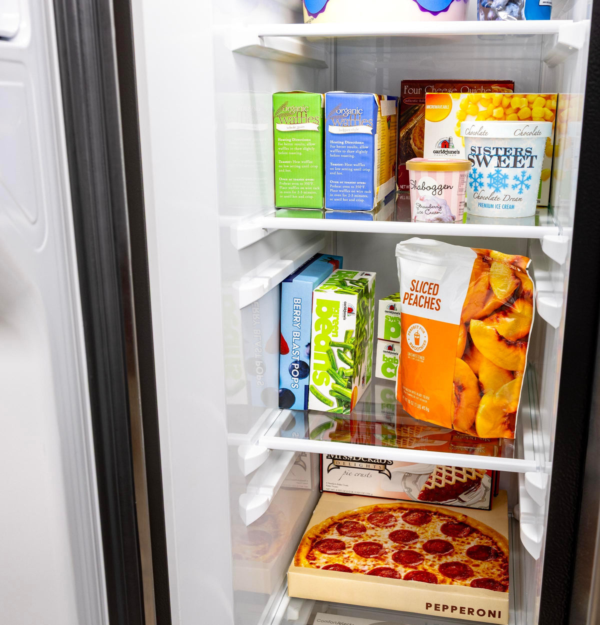 Ge Appliances GZS24NYYFS Ge® 23.6 Cu. Ft. Counter-Depth Side-By-Side Refrigerator With Extra Tall Dispenser And In-Door Icemaker
