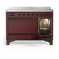 Ilve UMIB48QNR3BUB Ilve Umib48Qnr3Bub Majestic Iii 48 Inch Induction Range With 6 Elements, 5.02 Cu. Ft. Total Oven Capacity (Solid Door, Burgundy, Burnished)