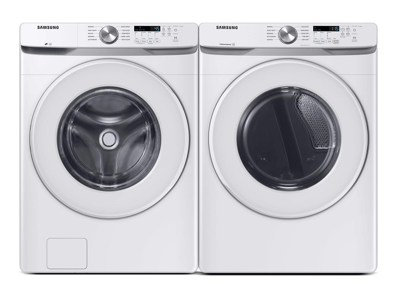 Samsung F1603912197302 Front Load Washer & Dryer Set With Vibration Reduction Technology+ And Sensor Dry In White