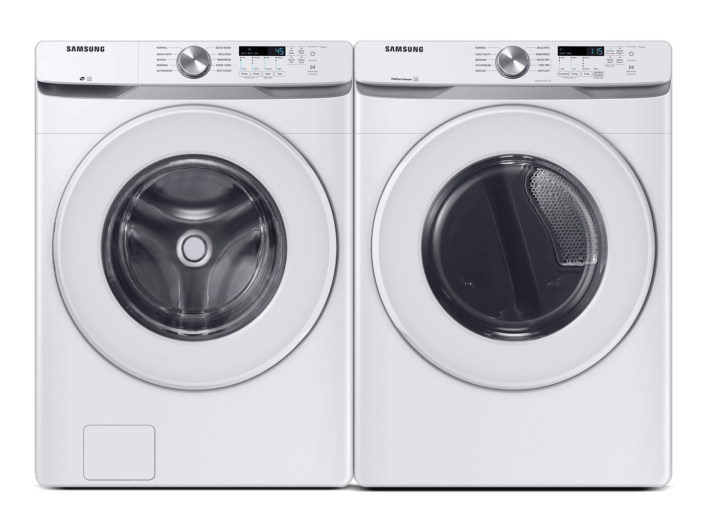 Samsung F1603912197302 Front Load Washer & Dryer Set With Vibration Reduction Technology+ And Sensor Dry In White
