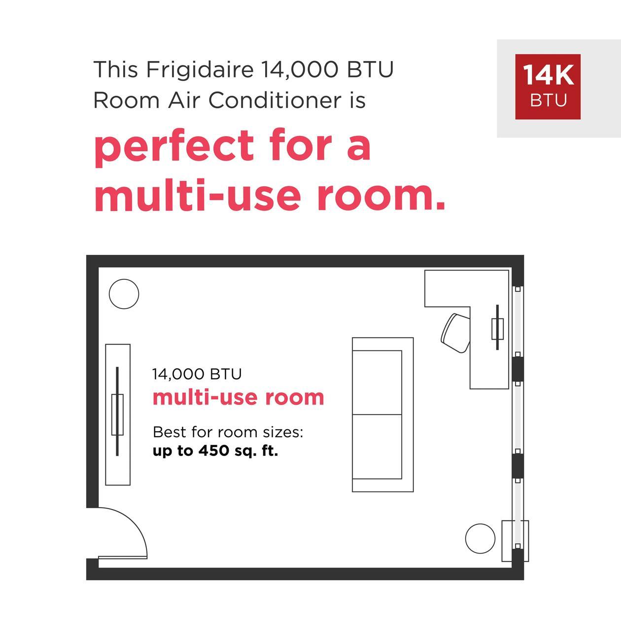Frigidaire FHPC142AA1 3-In-1 Connected Portable Room Air Conditioner 14,000 Btu (Ashrae) / 10,000 Btu (Doe)
