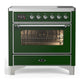 Ilve UMIB36NR3EGC Ilve Umib36Nr3Egc Majestic Iii 36 Inch Induction Range With 6 Elements, 3.5 Cu. Ft. Total Oven Capacity (Triple Glass Door, Emerald Green, Chrome)