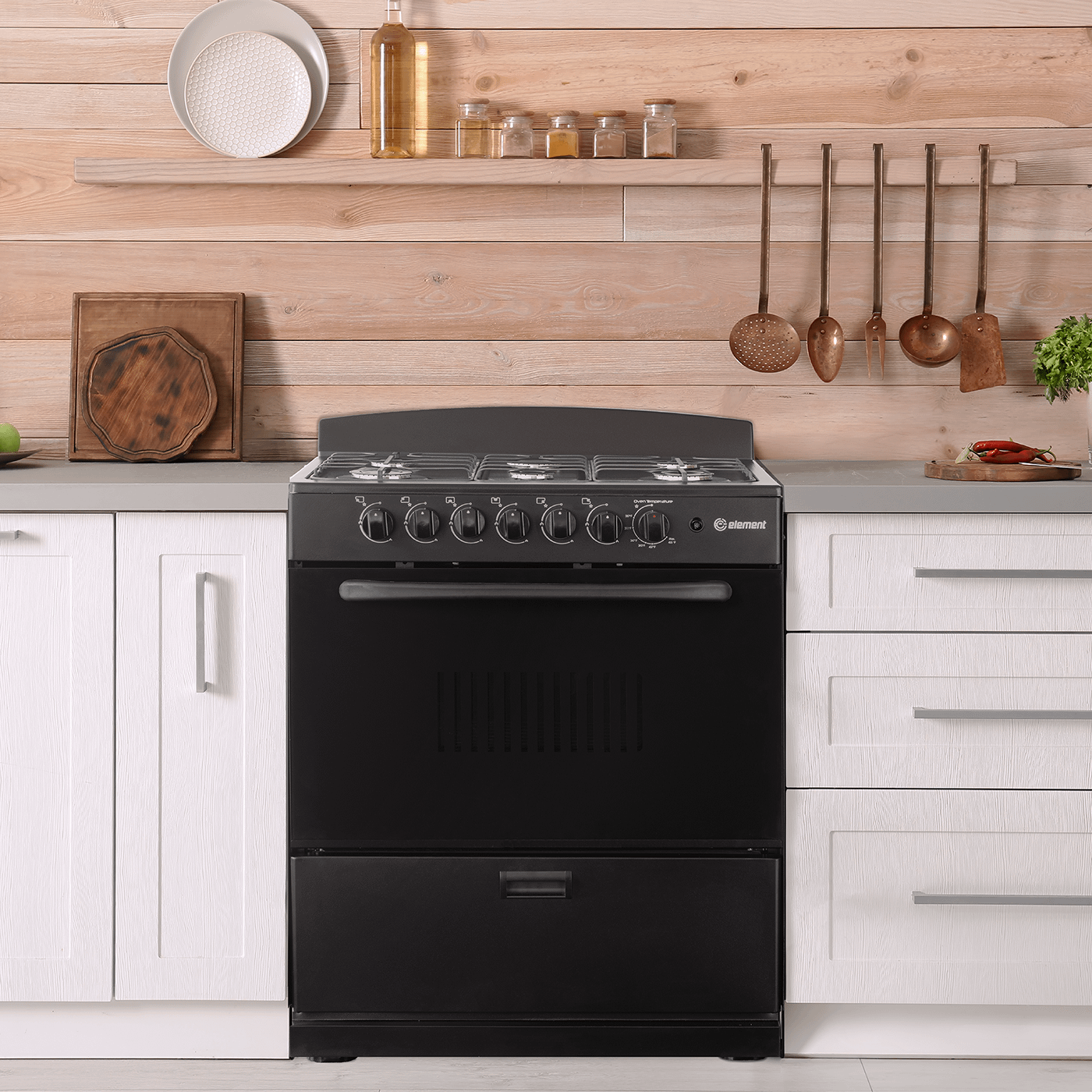 Element Appliance EEGR3A6MCCB Element Electronics 4.0 Cu. Ft. 30", 6-Burner Gas Range (Eegr3A6Mccb)