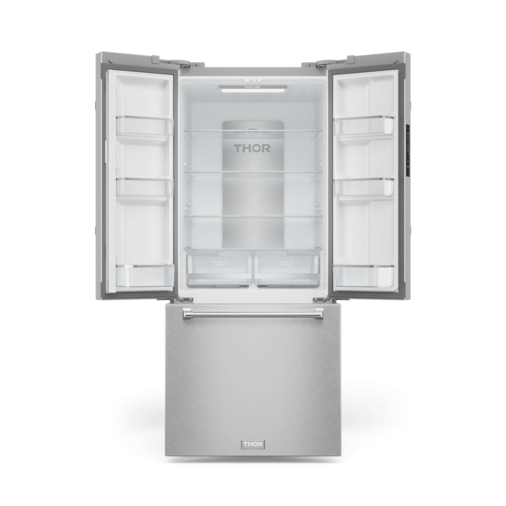 Thor Kitchen RF3017FFD99 30 Inch 17.7 Cu Ft French Door Counter Depth Refrigerator With Ice Maker In Stainless Steel Gordon Ramsay Series - Rf3017Ffd99
