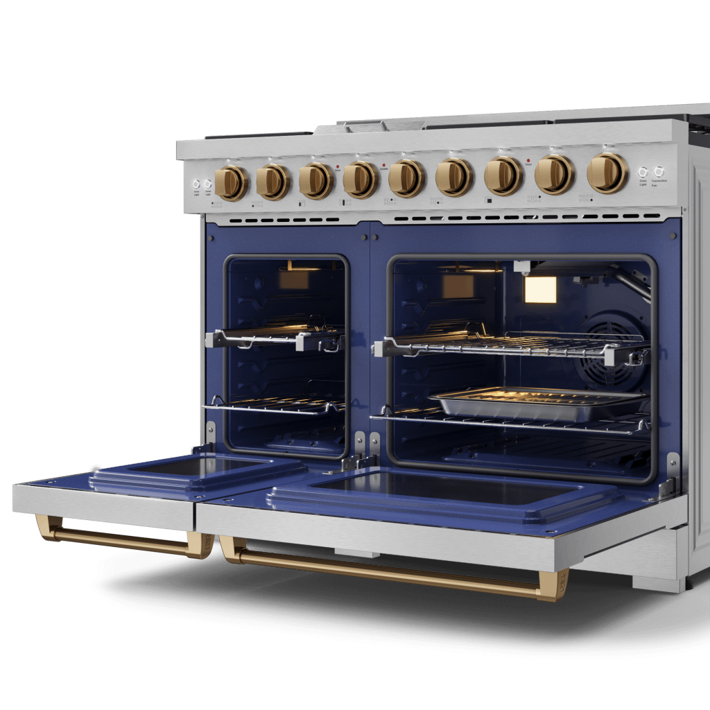 Thor Kitchen RSG48ELPBRZ 48 Inch Professional Lp Range With Pro-Style Knobs In Stainless Steel/Bronze Gordon Ramsay Series - Rsg48Elp-Brz