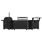 Forno FODKT2551BLK Forno All Aperto 87,600 Btu Outdoor Kitchen, 4 Burners, Infrared Burners, Side Burner, Black Sintered Stone Countertops, Gas Pizza Oven, Sink Module, Bar & Beverage Center