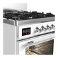 Ilve UM30NR3WHCLP Ilve Um30Nr3Whclp Majestic Iii 30 Inch Dual Fuel Range With 5 Black Brass Burners, Dual Function Burner Up To 25,000 Btu (Liquid Propane, Triple Glass Door, White, Chrome)