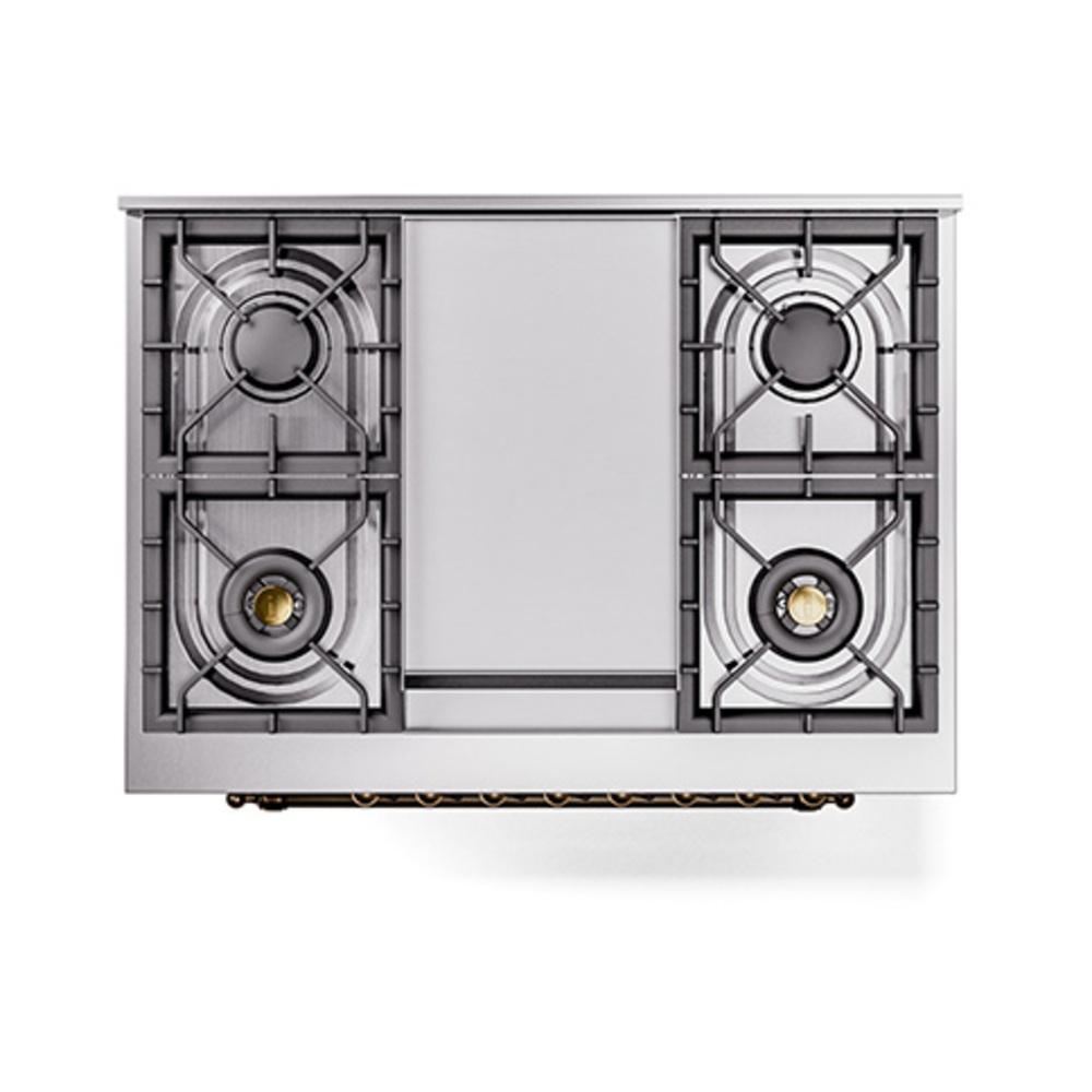 Ilve UN36FQNMPRAB Ilve Un36Fqnmprab Nostalgie Ii Noblesse 36" Dual Fuel Range (Natural Gas, Solid Door, Ral, Burnished)