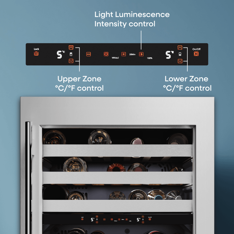 Element Appliance EWD24BES Cellara By Element 24 In., 46 Bottle Dual-Zone Wine Cooler - Stainless Steel