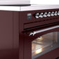 Ilve UPI366NMPBUC Nostalgie Ii 36 Inch Electric Freestanding Range In Burgundy With Chrome Trim