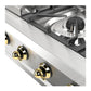 Ilve UHCP36FNSSGLP Ilve Uhcp36Fnssglp Nostalgie Ii 36 Inch Built-In Gas Rangetop With 6 Burners And Griddle, In Stainless Steel (Liquid Propane, Brass)